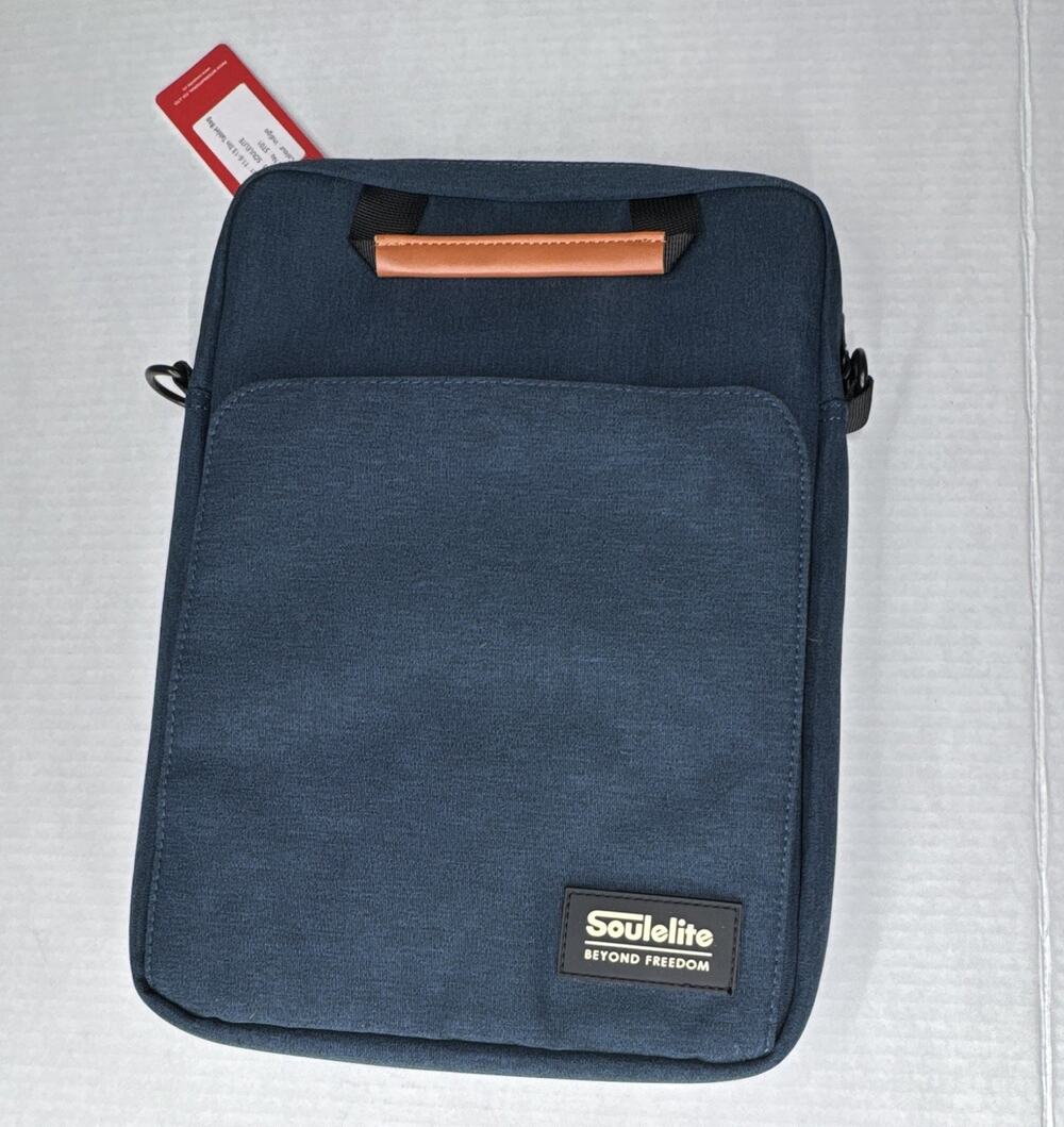 Soulelite Padded Tablet Bag Sleeve w Strap, Indigo Fabric 11.6-13.3in ST01